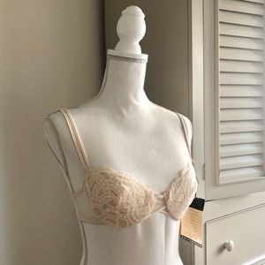 vintage cream lace bra